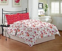 Bombay Dyeing Cynthia 120 TC Polycotton Double Bedsheet with 2 Pillow Covers – Red