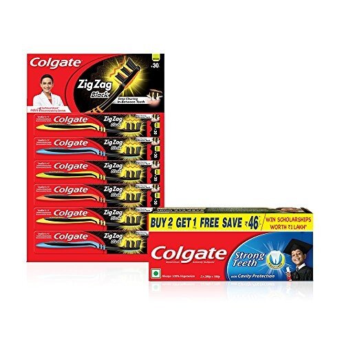 Colgate Strong Teeth Toothpaste – 500 g with Zig Zag Medium Toothbrush (Pack of 6)
