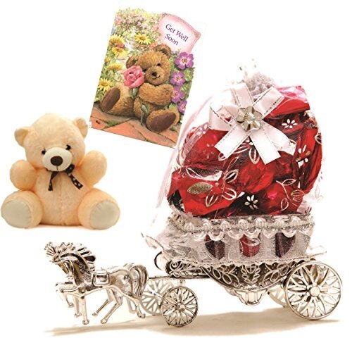 Beautiful Horse Chocolate Gift With A Cute Teddy & Get Well Soon Card