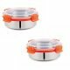 Stainless Steel Lunch Box Set with Bag, 300ml, Set of 2, Orange