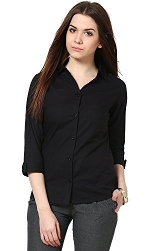 Women cotton black shirt | Slim fit women shirt